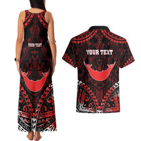 Personalised Easter Island Couples Matching Tank Maxi Dress and Hawaiian Shirt Polynesian Pattern Emblem LT05 - Polynesian Pride