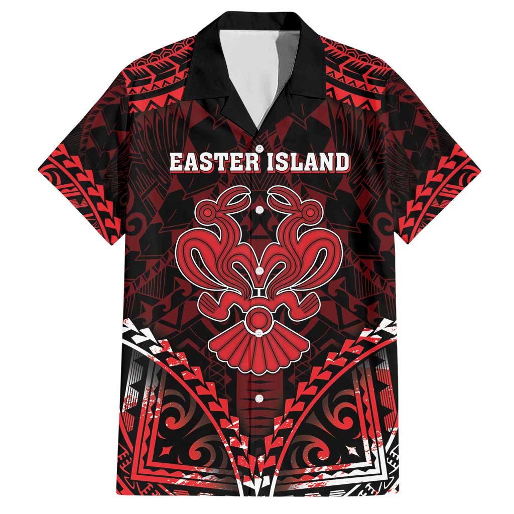 Personalised Easter Island Hawaiian Shirt Polynesian Pattern Emblem LT05 Black - Polynesian Pride