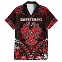 Personalised Easter Island Hawaiian Shirt Polynesian Pattern Emblem LT05 Black - Polynesian Pride