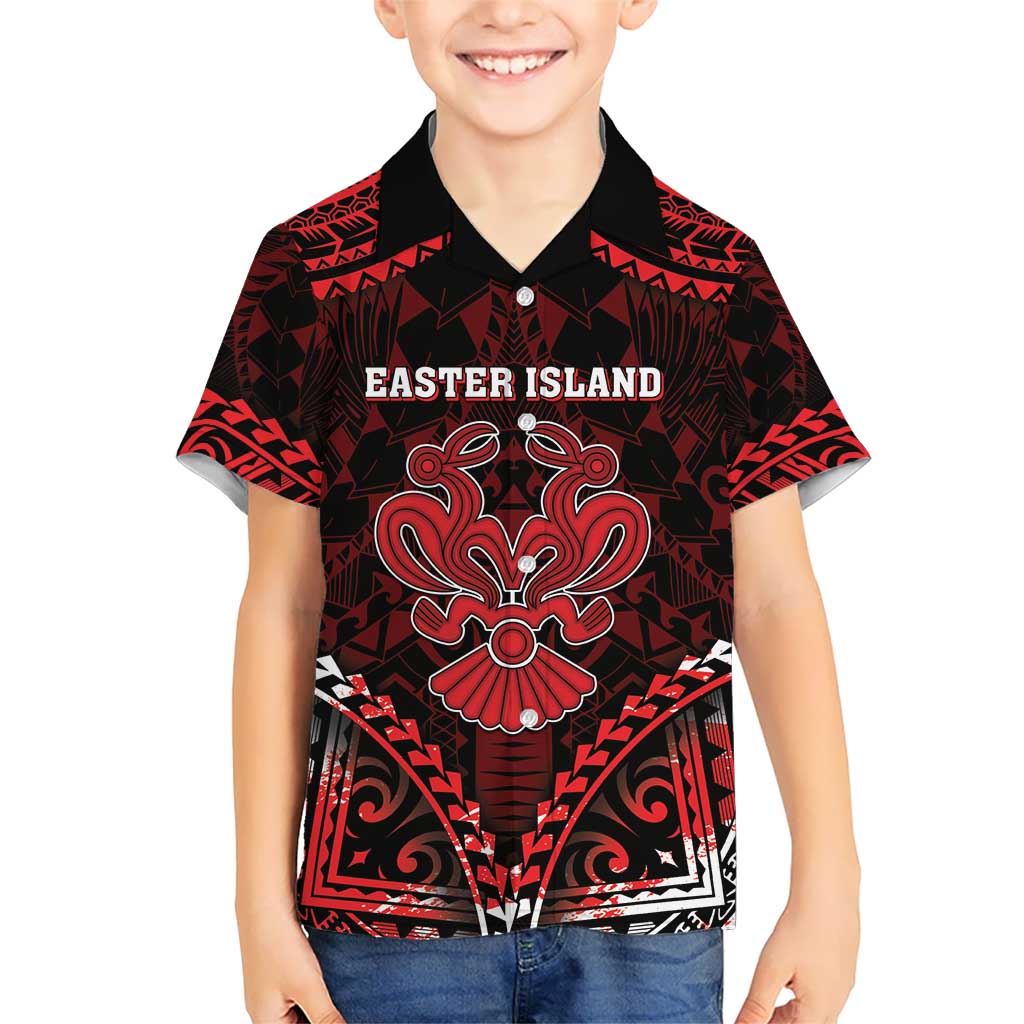 Personalised Easter Island Kid Hawaiian Shirt Polynesian Pattern Emblem LT05 Kid Black - Polynesian Pride