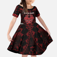 Personalised Easter Island Kid Short Sleeve Dress Polynesian Pattern Emblem LT05 KID Black - Polynesian Pride