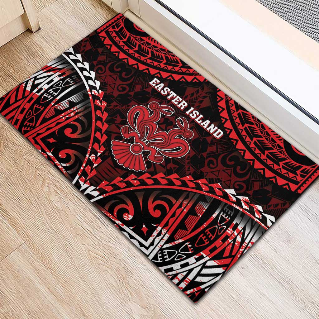 Easter Island Rubber Doormat Polynesian Pattern Emblem LT05 - Polynesian Pride