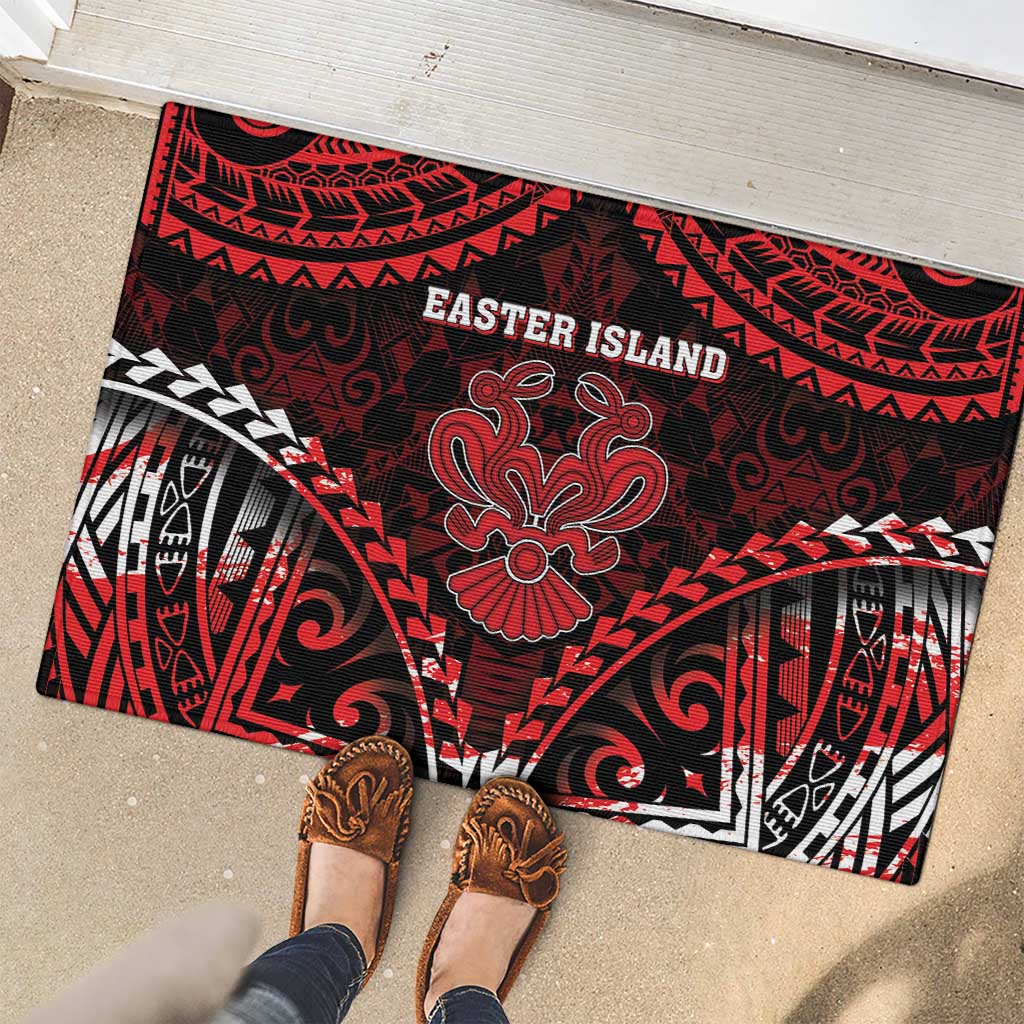 Easter Island Rubber Doormat Polynesian Pattern Emblem LT05 - Polynesian Pride