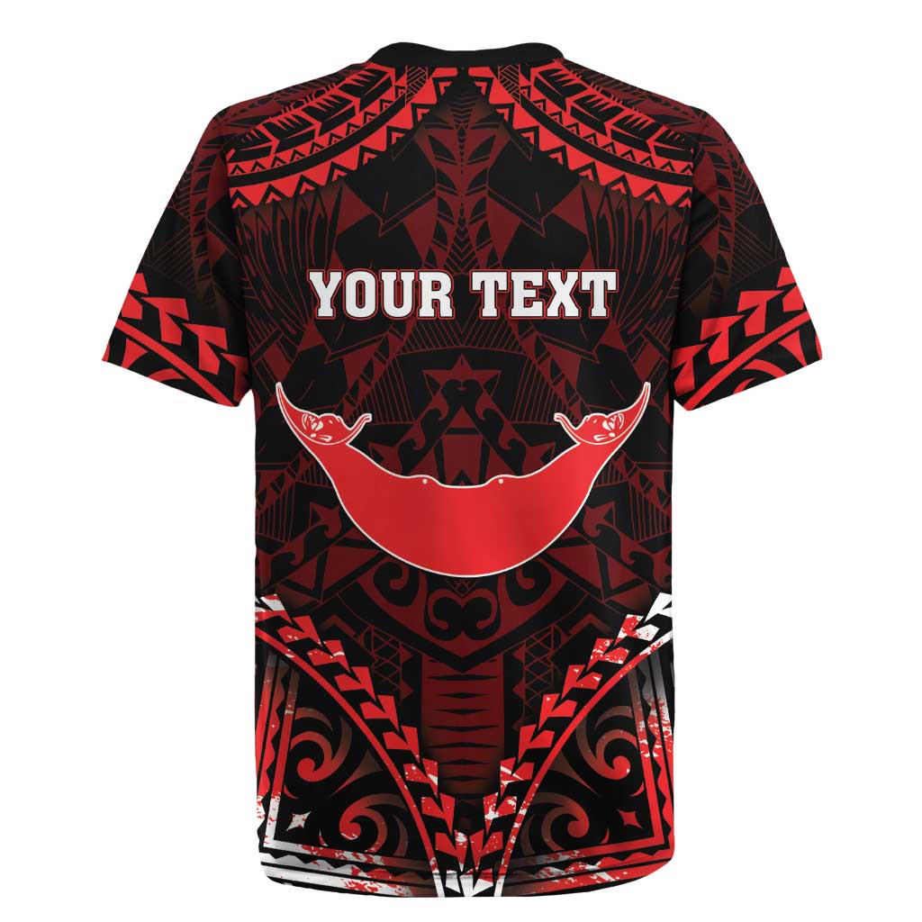 Personalised Easter Island Rugby Jersey Polynesian Pattern Emblem