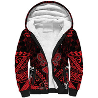 Personalised Easter Island Sherpa Hoodie Polynesian Pattern Emblem LT05 Unisex Black - Polynesian Pride