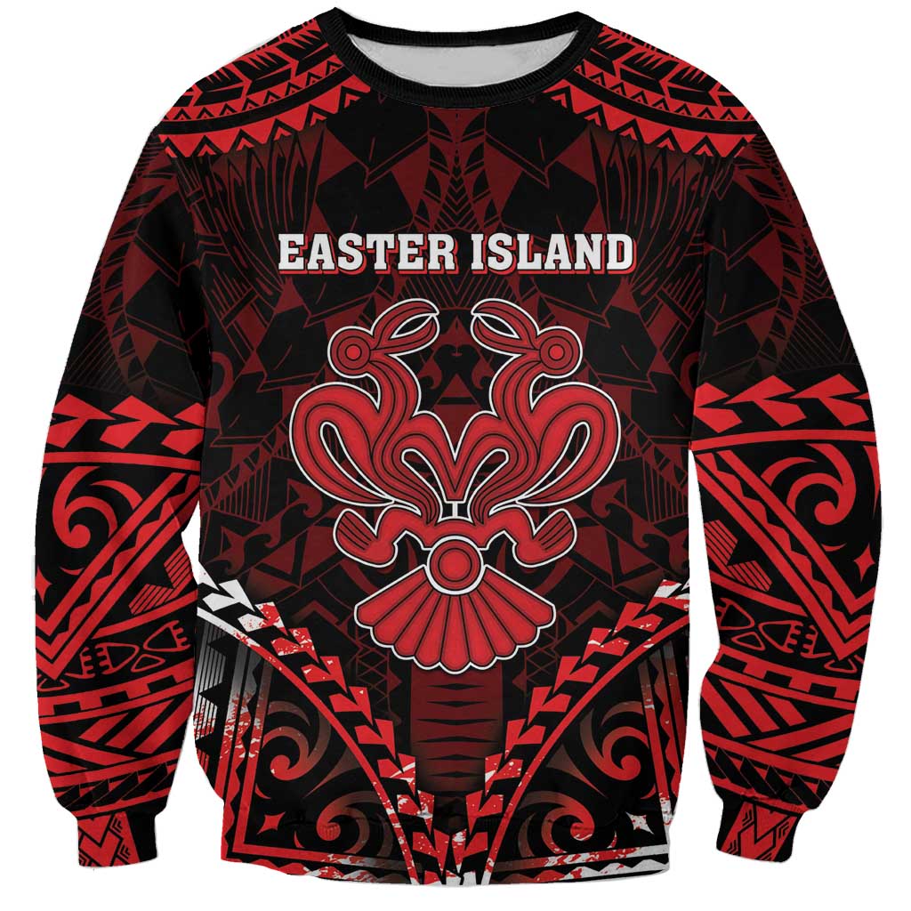 Personalised Easter Island Sweatshirt Polynesian Pattern Emblem LT05 Unisex Black - Polynesian Pride