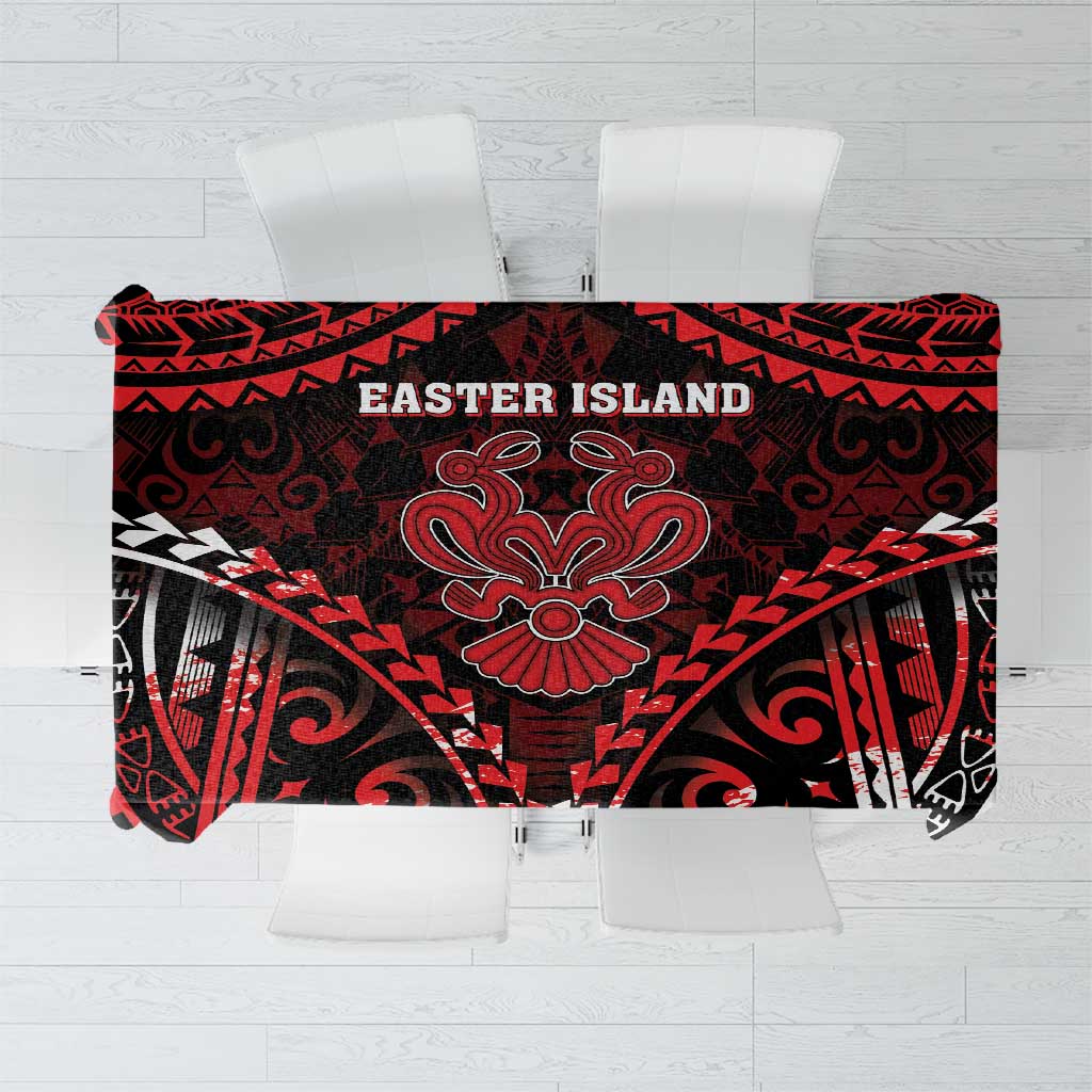 Easter Island Tablecloth Polynesian Pattern Emblem LT05 Black - Polynesian Pride