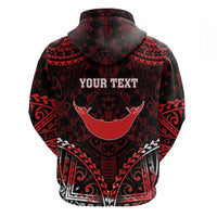 Personalised Easter Island Zip Hoodie Polynesian Pattern Emblem
