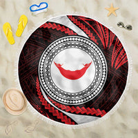 Easter Island Beach Blanket Moai Statues Polynesian Style LT05 One Size 150cm Red - Polynesian Pride