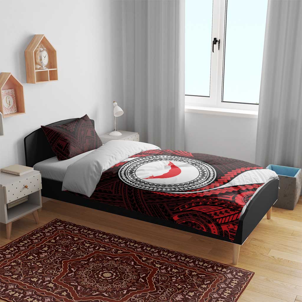 Easter Island Bedding Set Moai Statues Polynesian Style