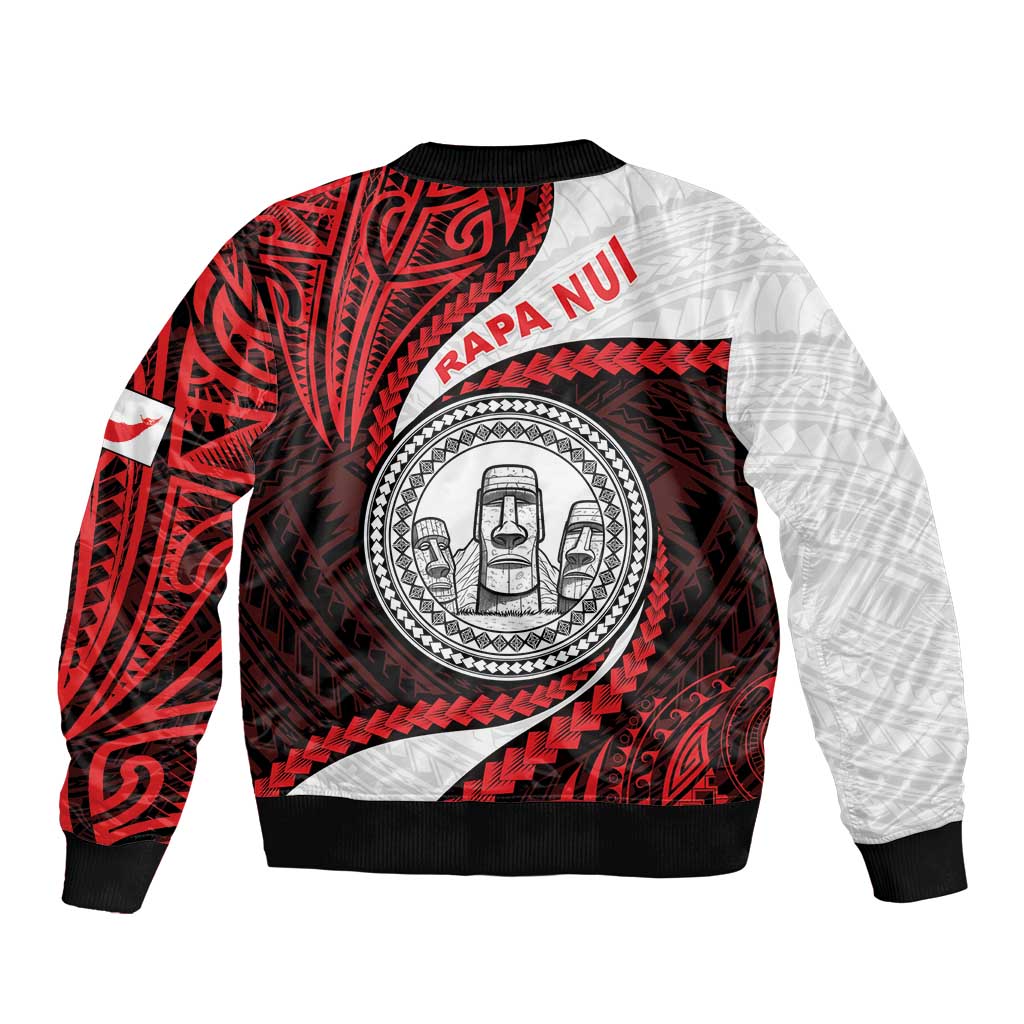 Easter Island Bomber Jacket Moai Statues Polynesian Style