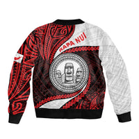 Easter Island Bomber Jacket Moai Statues Polynesian Style