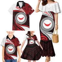 Easter Island Family Matching Mermaid Dress and Hawaiian Shirt Moai Statues Polynesian Style