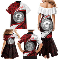 Easter Island Family Matching Mermaid Dress and Hawaiian Shirt Moai Statues Polynesian Style