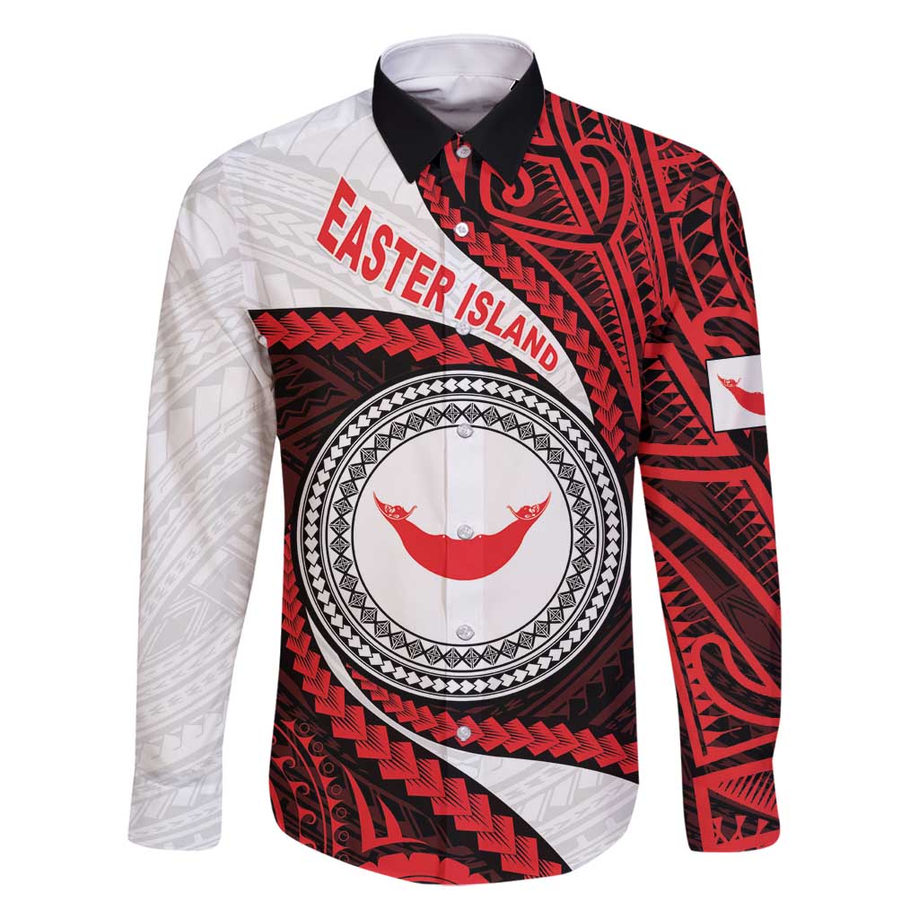 Easter Island Family Matching Off Shoulder Maxi Dress and Hawaiian Shirt Moai Statues Polynesian Style