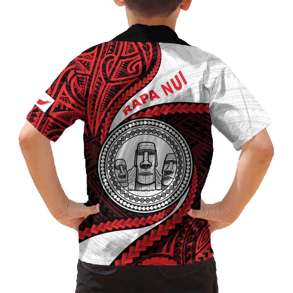 Easter Island Family Matching Off Shoulder Short Dress and Hawaiian Shirt Moai Statues Polynesian Style