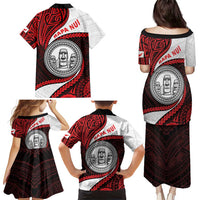 Easter Island Family Matching Puletasi and Hawaiian Shirt Moai Statues Polynesian Style