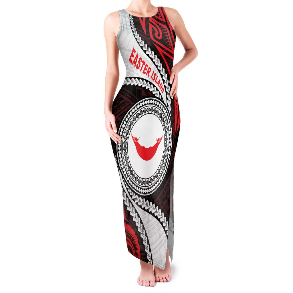 Easter Island Family Matching Tank Maxi Dress and Hawaiian Shirt Moai Statues Polynesian Style