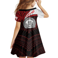 Easter Island Kid Short Sleeve Dress Moai Statues Polynesian Style LT05 - Polynesian Pride