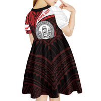 Easter Island Kid Short Sleeve Dress Moai Statues Polynesian Style LT05 - Polynesian Pride