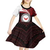 Easter Island Kid Short Sleeve Dress Moai Statues Polynesian Style LT05 - Polynesian Pride