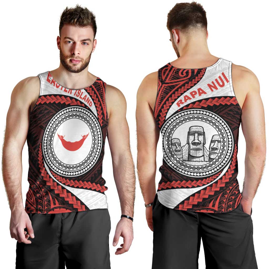 Easter Island Men Tank Top Moai Statues Polynesian Style LT05 - Polynesian Pride
