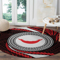 Easter Island Round Carpet Moai Statues Polynesian Style