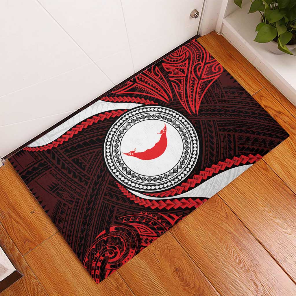Easter Island Rubber Doormat Moai Statues Polynesian Style LT05 - Polynesian Pride