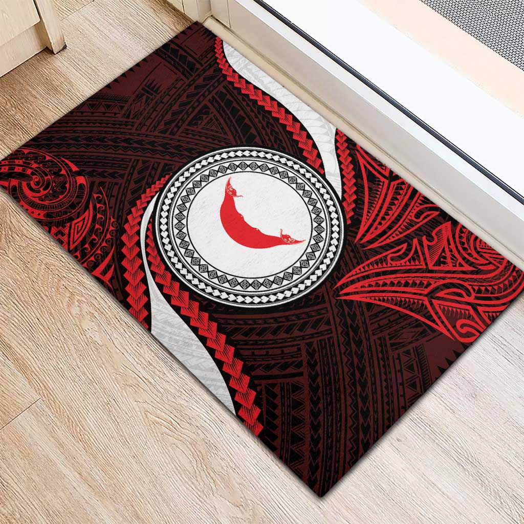 Easter Island Rubber Doormat Moai Statues Polynesian Style LT05 - Polynesian Pride