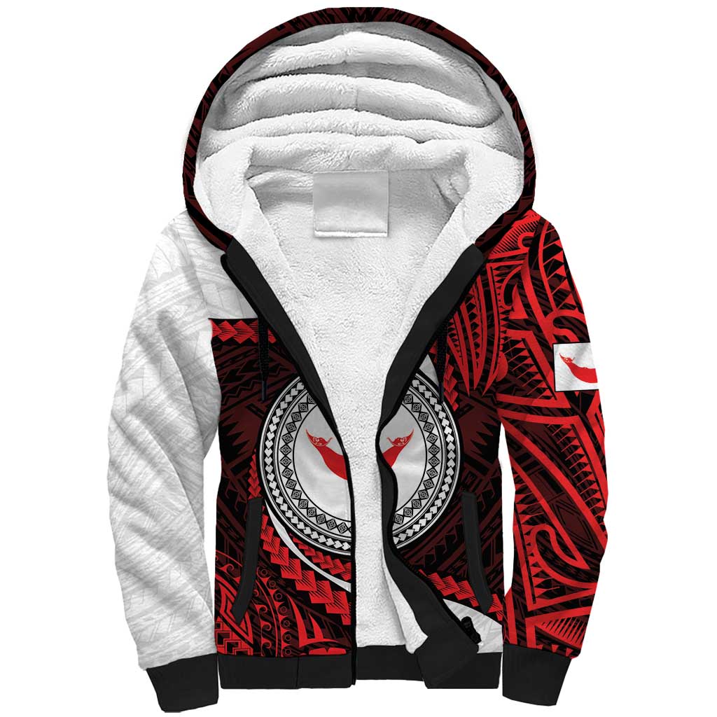 Easter Island Sherpa Hoodie Moai Statues Polynesian Style LT05 Unisex Red - Polynesian Pride