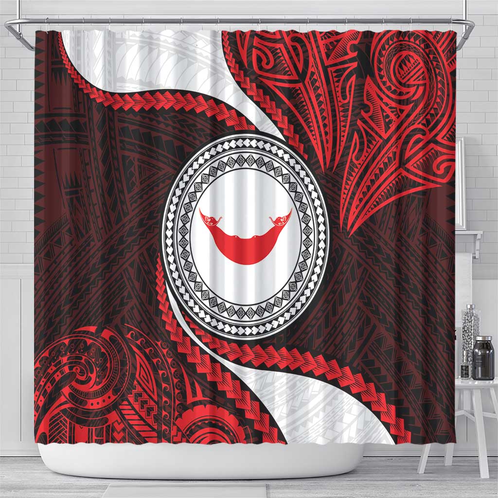 Easter Island Shower Curtain Moai Statues Polynesian Style