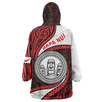 Easter Island Wearable Blanket Hoodie Moai Statues Polynesian Style LT05 - Polynesian Pride