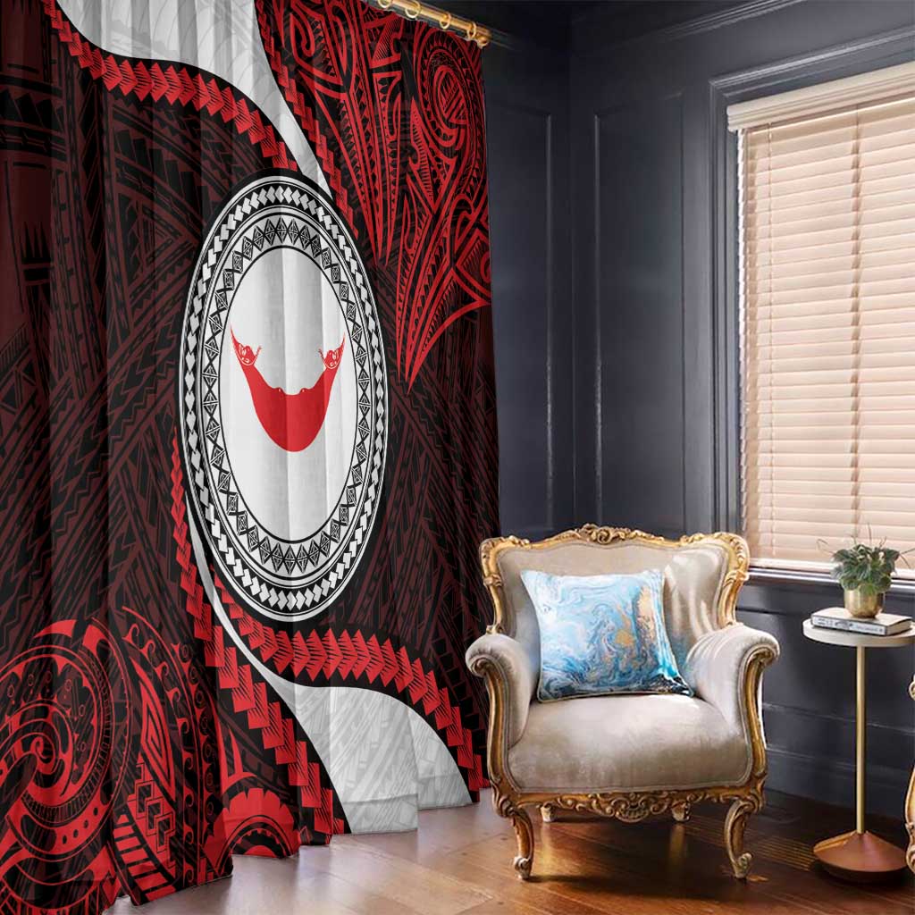Easter Island Window Curtain Moai Statues Polynesian Style LT05 - Polynesian Pride