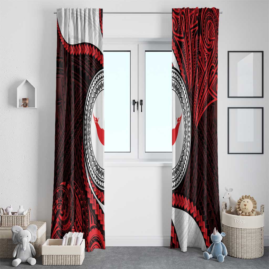Easter Island Window Curtain Moai Statues Polynesian Style LT05 - Polynesian Pride