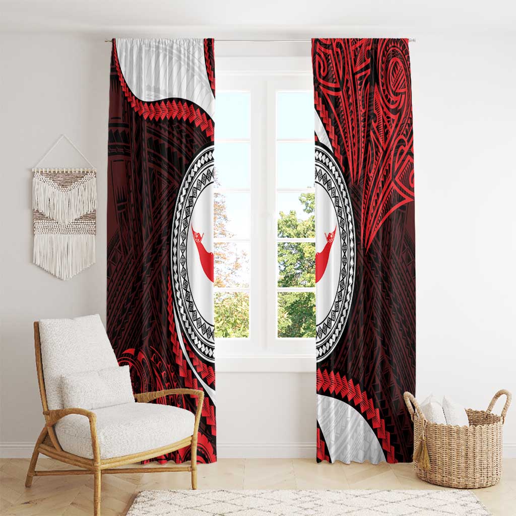 Easter Island Window Curtain Moai Statues Polynesian Style LT05 - Polynesian Pride
