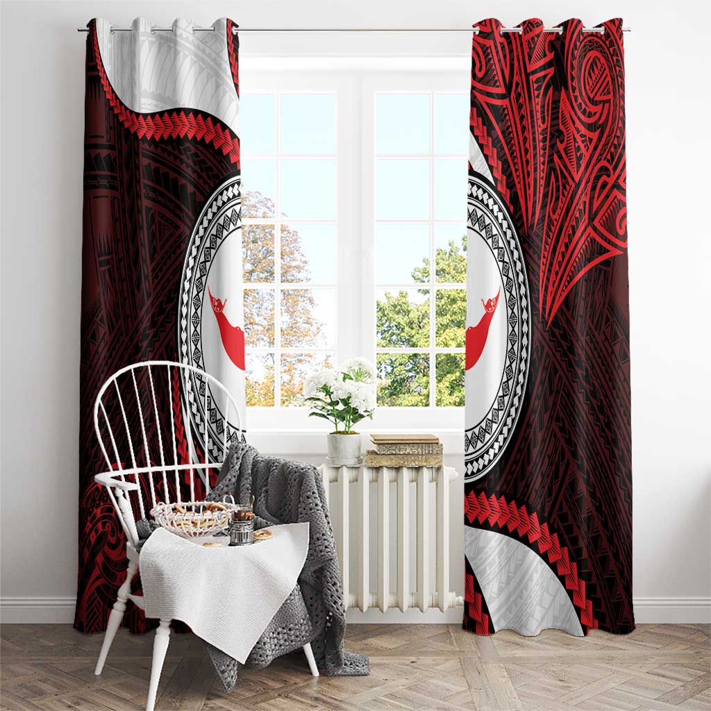 Easter Island Window Curtain Moai Statues Polynesian Style LT05 - Polynesian Pride