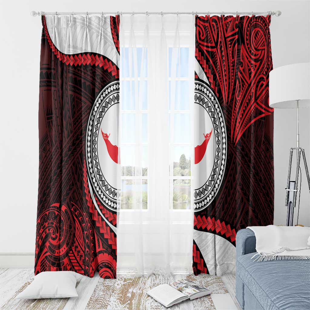 Easter Island Window Curtain Moai Statues Polynesian Style LT05 - Polynesian Pride