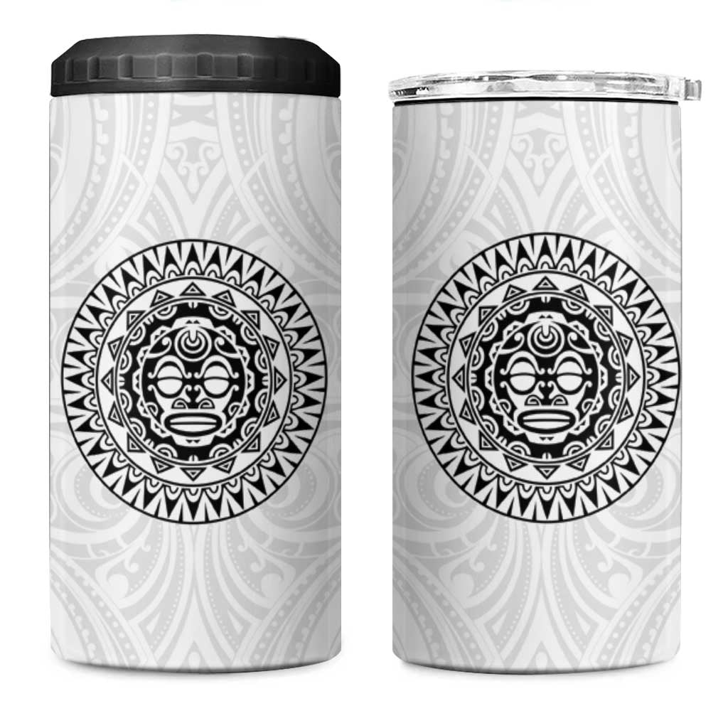 New Zealand Aotearoa 4 in 1 Can Cooler Tumbler Maori Te Mata O Rongokako LT05 One Size: 16 oz White - Polynesian Pride
