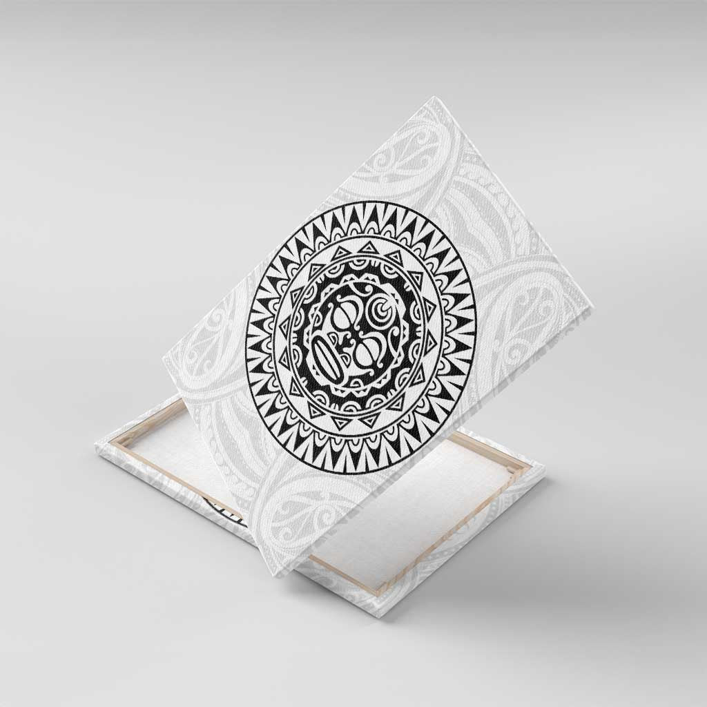 New Zealand Aotearoa Canvas Wall Art Maori Te Mata O Rongokako LT05 With Frame White - Polynesian Pride