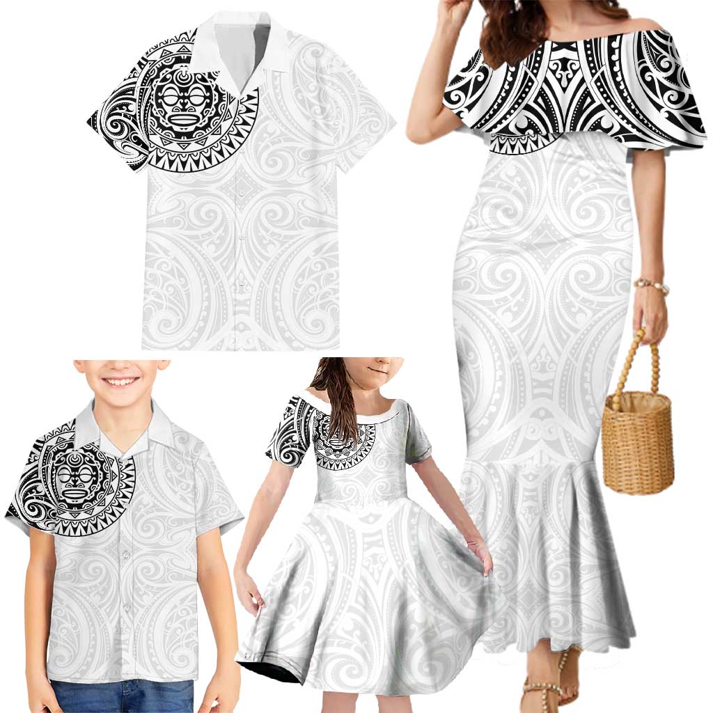 New Zealand Aotearoa Family Matching Mermaid Dress and Hawaiian Shirt Maori Te Mata O Rongokako