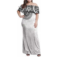 New Zealand Aotearoa Family Matching Off Shoulder Maxi Dress and Hawaiian Shirt Maori Te Mata O Rongokako