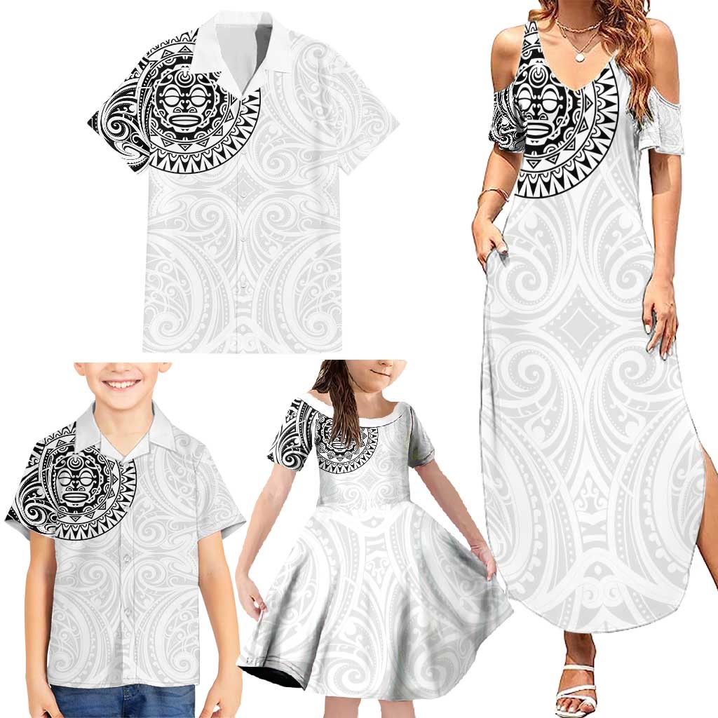 New Zealand Aotearoa Family Matching Summer Maxi Dress and Hawaiian Shirt Maori Te Mata O Rongokako