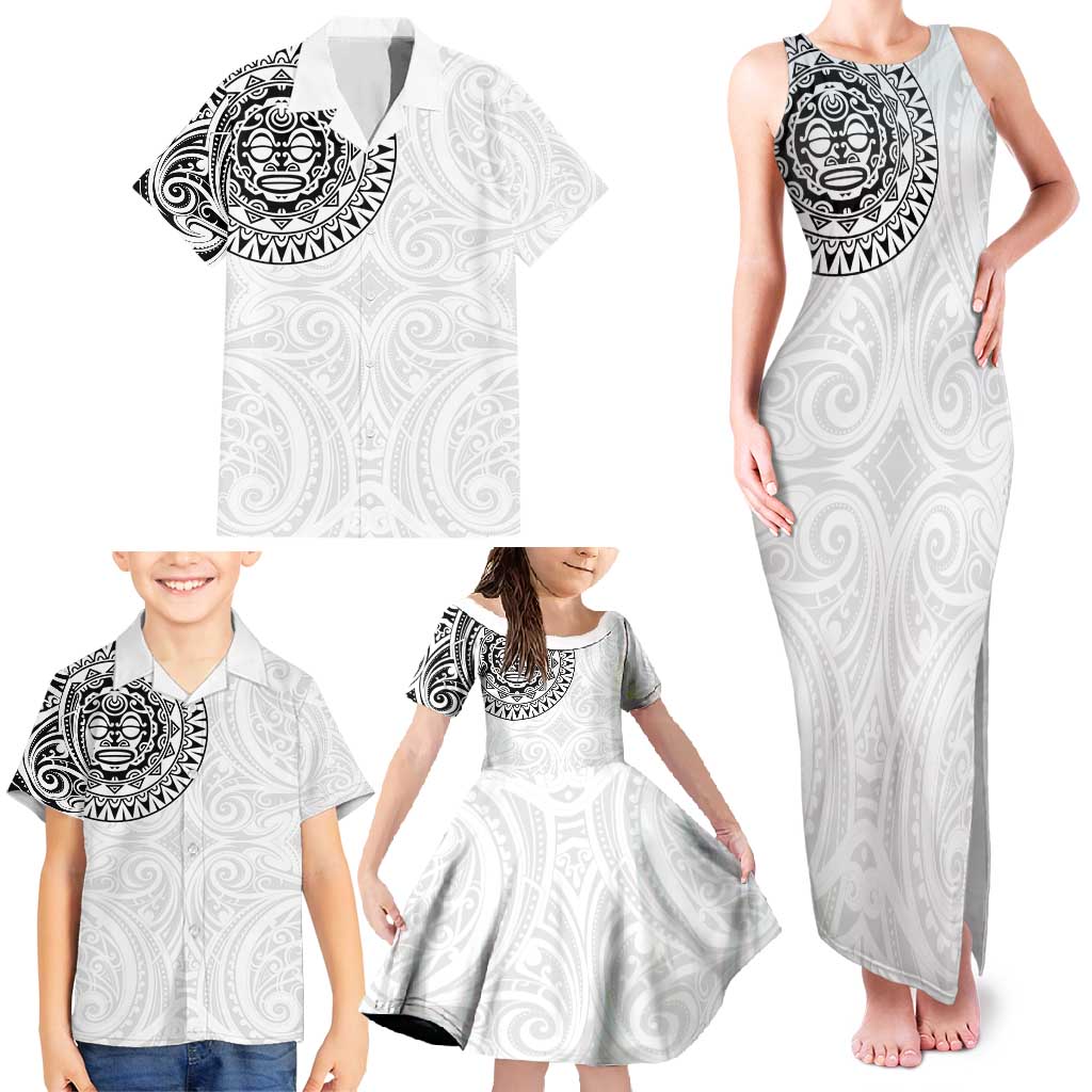 New Zealand Aotearoa Family Matching Tank Maxi Dress and Hawaiian Shirt Maori Te Mata O Rongokako