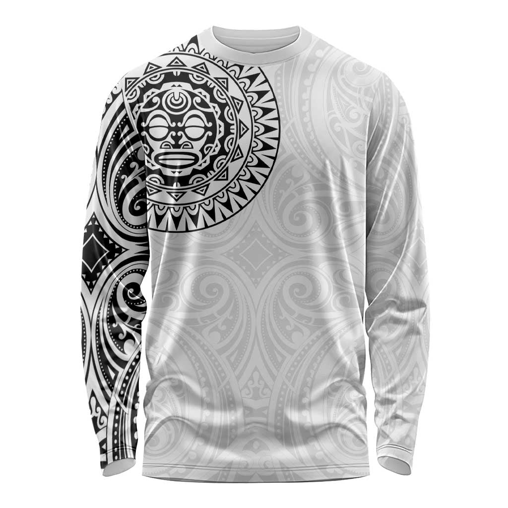 New Zealand Aotearoa Long Sleeve Shirt Maori Te Mata O Rongokako LT05 Unisex White - Polynesian Pride