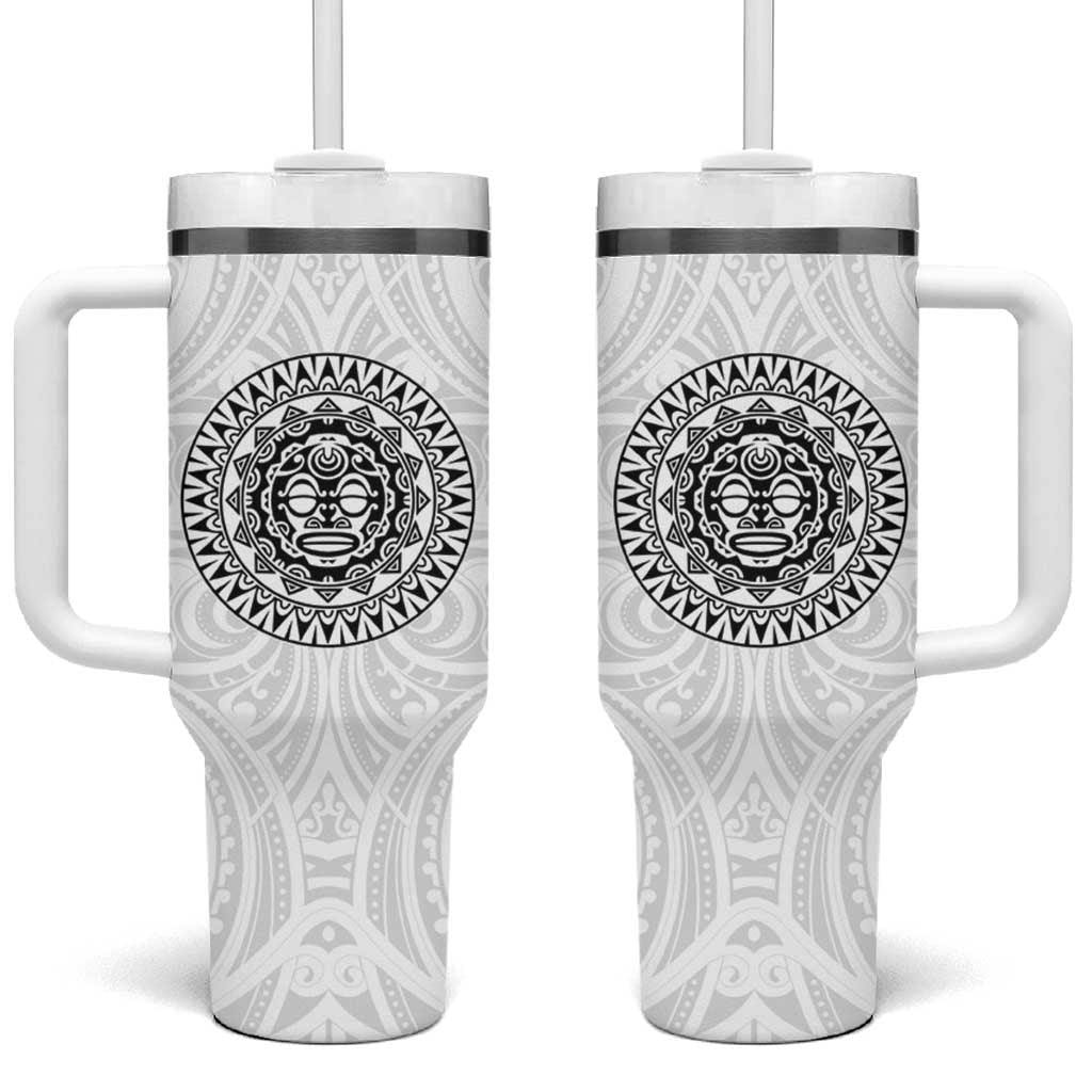 New Zealand Aotearoa Tumbler With Handle Maori Te Mata O Rongokako LT05 One Size: 40 oz White - Polynesian Pride