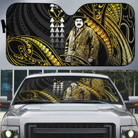 Hawaii Kuhio The Citizen Prince Auto Sun Shade Gold Polynesian Tribal Tattoo LT05 Gold - Polynesian Pride