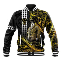 Hawaii Kuhio The Citizen Prince Baseball Jacket Gold Polynesian Tribal Tattoo LT05 Unisex Gold - Polynesian Pride