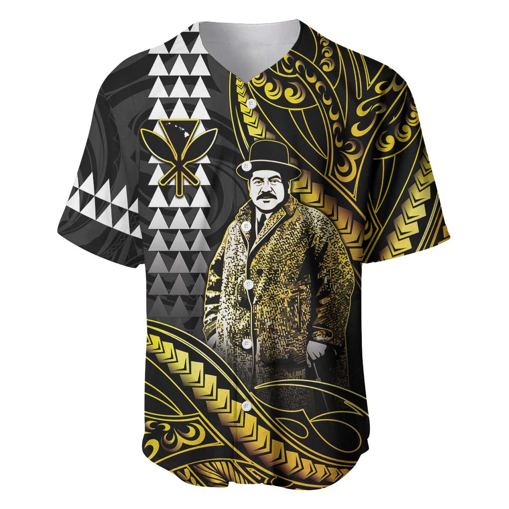 Hawaii Kuhio The Citizen Prince Baseball Jersey Gold Polynesian Tribal Tattoo LT05 Gold - Polynesian Pride