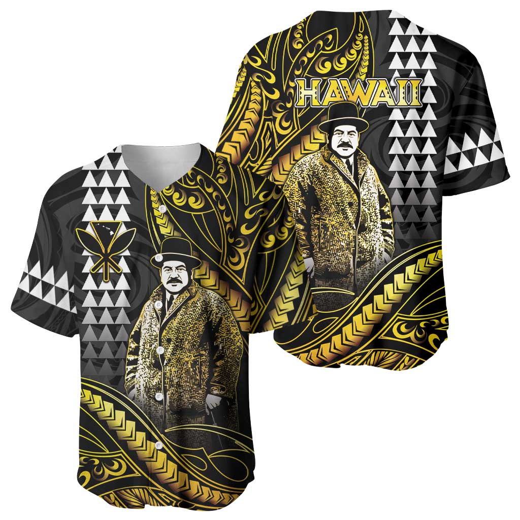 Hawaii Kuhio The Citizen Prince Baseball Jersey Gold Polynesian Tribal Tattoo LT05 - Polynesian Pride