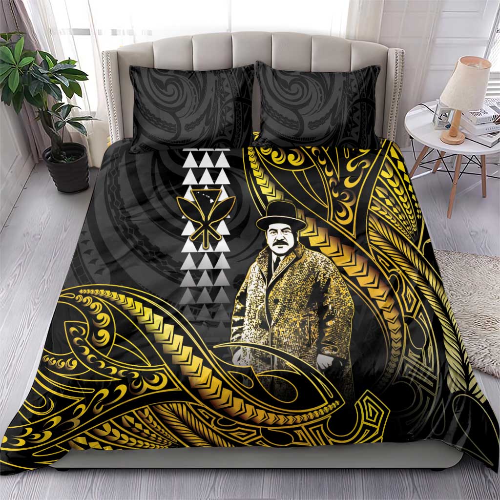 Hawaii Kuhio The Citizen Prince Bedding Set Gold Polynesian Tribal Tattoo LT05 - Polynesian Pride
